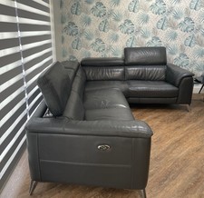 Grey leather corner for sale  DARTFORD