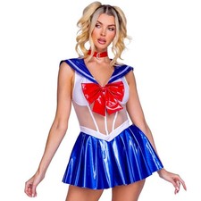 Fantasia Sailor Moon mini vestido vinil babador tamanho grande gargantilha arco estrela 6367D2 pequeno comprar usado  Enviando para Brazil