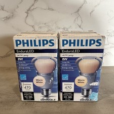 2 lâmpadas Philips A19 8 watts LED regulável branco quente 470 lúmens 2700K comprar usado  Enviando para Brazil