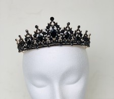 Tiara de cabelo coroa de strass cristal preto casamento noiva princesa rainha, usado comprar usado  Enviando para Brazil