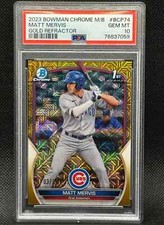 2023 Bowman Chrome Mega Box BCP74 Matt Mervis refrator de ouro /50 PSA 10 comprar usado  Enviando para Brazil