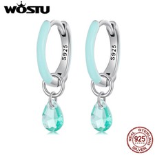 Brincos de argola de gota de verão prata esterlina 925 reais Wostu joias presentes femininos, usado comprar usado  Enviando para Brazil