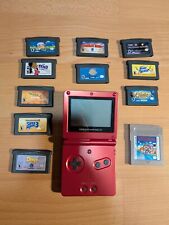 Nintendo Game Boy Advance SP em vermelho chama e 11 jogos - Testado e funcionando! comprar usado  Enviando para Brazil