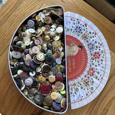 Tin sewing buttons for sale  BOURNEMOUTH