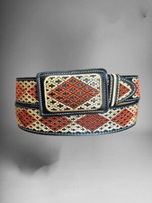 Cinto de caubói ocidental bordado cinto vaquero Charro de piel masculino bordado comprar usado  Enviando para Brazil