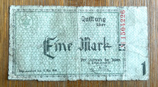 POLAND LODZ WWII 1 GERMAN MARK 1940 GETTO JEWISH Litzmannstadt na sprzedaż  Wysyłka do Poland