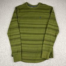 Camisa térmica masculina Volcom Waffle malha tamanho médio listras verdes skate grunge comprar usado  Enviando para Brazil