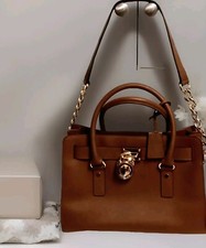 Usado, Bolsa de ombro Michael Kors marrom Hamilton satchel corrente dourada e trava  comprar usado  Enviando para Brazil