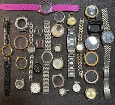 Lote de piezas de relojero (29) estuches de reloj, cristales, esferas, correas, reparaciones/artesanías segunda mano  Embacar hacia Mexico