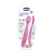 CHICCO Cucchiaio Morbido 2 Cucchiaini Silicone Pappa Bimba 6m+ Prime Pappe, usado comprar usado  Enviando para Brazil