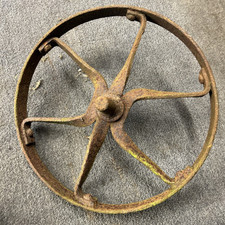 Roda de carrinho de mão de ferro fundido vintage 450mm 15 polegadas com raios espirais comprar usado  Enviando para Brazil