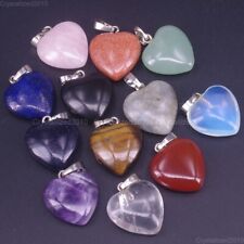 Pedras preciosas naturais coração pedra mista Reiki chakra contas de cura pingente escolha 20mm comprar usado  Enviando para Brazil