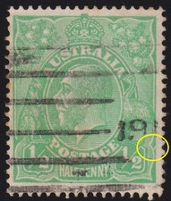 Carimbo ACSC 63A(3)e - 1915 Esmeralda 1/2d KGV FU "Notch no quadro direito SE canto" comprar usado Carimbo ACSC 63A(3)e - 1915 Esmeralda 1/2d KGV FU "Notch no quadro direito SE canto" comprar usado  Enviando para Brazil