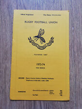 Programa de rugby Wasps v Northampton diciembre 1973 segunda mano  Embacar hacia Argentina