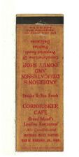 Matchbook cover cornhusker for sale  Buxton