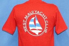Camiseta vintage anos 80 WEST MAUI YACHT CLUB VELEIRO LOUCO HAVAÍ MÉDIA M comprar usado  Enviando para Brazil