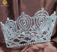 Tiara para concurso de beleza contornada coroa de prata strass casamento festa de noiva formatura comprar usado  Enviando para Brazil