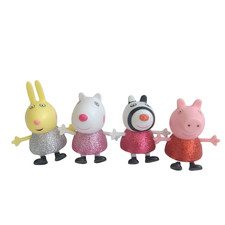 Figuras posáveis Peppa Pig - Conjunto temático vestido de festa glitter amigos Rebecca Suzy comprar usado  Enviando para Brazil