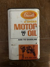 Lata de óleo de motor vintage Grants com gráficos de motocicleta e scooter vintage cor Harley comprar usado  Enviando para Brazil