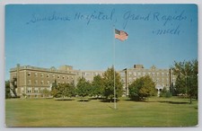 Cartão postal Sunshine Hospital Grand Rapids Michigan MI 1950s sanitório TB bandeira dos EUA comprar usado  Enviando para Brazil