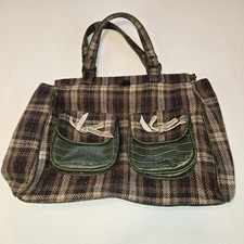 Bolsa de ombro Gap xadrez tweed verde bolsos de couro sintético comprar usado  Enviando para Brazil