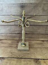 Suporte de exibição de joias vintage bronze mármore toalheiro 4 braços acabamento bolota comprar usado  Enviando para Brazil