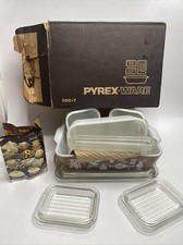 Conjunto de louça vintage Pyrex Early American marrom geladeira forno - 8 peças com caixa, usado comprar usado  Enviando para Brazil