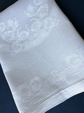 Guardanapo antigo de linho damasco tulipas e borda de ponto de bainha 50cm/20” comprar usado  Enviando para Brazil