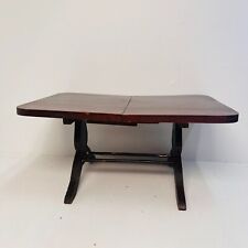 Mesa extensible de cocina de madera marrón con hoja muebles para casa de muñecas vintage segunda mano  Embacar hacia Argentina