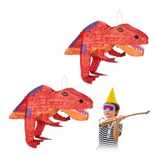 2x Piniata pinata na urodziny dla dzieci urodzinowa dinozaur T-Rex czerwona na sprzedaż  Wysyłka do Poland