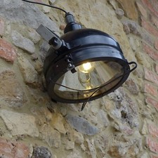 stary radziecki reflektor wojskowy, lampa przemysłowa, loft vintage lata 70/80 na sprzedaż  PL