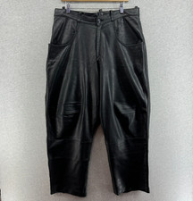 Calça de couro vintage masculina 34X30 perna larga ajuste relaxado fonte de alimentação feita nos EUA, usado comprar usado  Enviando para Brazil