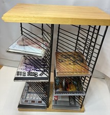 Suporte para exibição de armazenamento de madeira e metal 50 CD suporte para prateleira suporte para 50 CD’S comprar usado  Enviando para Brazil