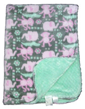 Cobertor de bebê Okie Dokie Dokie rosa verde cinza meninas safári elefante macaco jacaré comprar usado  Enviando para Brazil