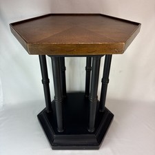 Usado, Mesa lateral hexagonal vintage Brandt preto marrom bambu comprar usado  Enviando para Brazil