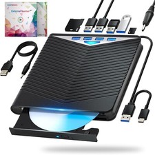 Zewnętrzny napęd Blu-ray DVD / BD / CD Odtwarzacz USB 3.0 i USB-C PC / laptopy na sprzedaż  Wysyłka do Poland