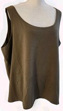 Usado, Camiseta regata feminina tamanho 3X verde oliva/caqui super macia elástica concha cami  comprar usado  Enviando para Brazil