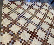 Colcha de retalhos antiga, final dos anos 1800, 25 remendos, acolchoada à mão, marrom cedo Calico comprar usado  Enviando para Brazil