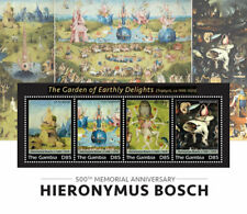 Gâmbia 2016 - Arte Hieronymus Bosch - Folha de 4 Selos - Scott #3726 - MNH comprar usado Gâmbia 2016 - Arte Hieronymus Bosch - Folha de 4 Selos - Scott #3726 - MNH comprar usado  Enviando para Brazil