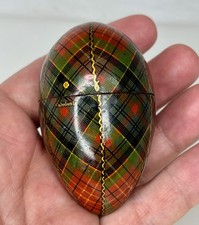 Caixa de ovos de costura antiga Caledonia Tartan Ware Mauchline - 95661, usado comprar usado  Enviando para Brazil