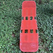 Cadeira vintage vermelha dobrável tubo gelatina espreguiçadeira praia piscina gramado comprar usado  Enviando para Brazil