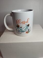 Caneca de café Hallmark branca com bicicleta azul e cestas de flores. 16 oz comprar usado  Enviando para Brazil