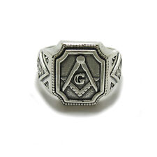 Anel maçônico masculino genuíno prata esterlina Hallmarked sólido 925 R001781 Imperatriz comprar usado  Enviando para Brazil