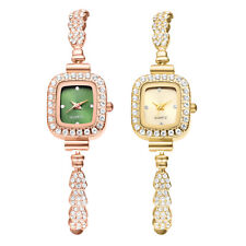 Relógio de pulso feminino de quartzo quadrado de strass completo pulseira fina ajustável comprar usado  Enviando para Brazil