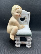 Antiga cadeira de escalada de porcelana Bisque UCAGCO piano bebê Japão acabamento dourado 5,25" comprar usado  Enviando para Brazil