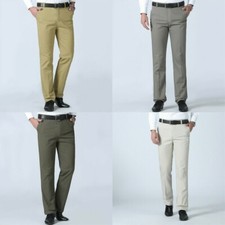 Calça social masculina perna reta inteligente negócios escritório casual formal clássica comprar usado  Enviando para Brazil