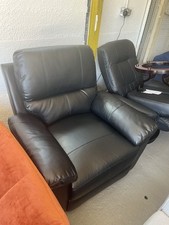 Black leather armchair for sale  CAERPHILLY