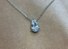 Colar pingente solitário corte pera diamante laboratório 2,635 quilates folheado a platina 925 comprar usado  Enviando para Brazil