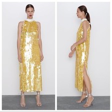 Zara yellow sequin for sale  GRAYS