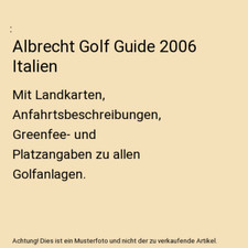 Albrecht golf guide gebraucht kaufen  Trebbin